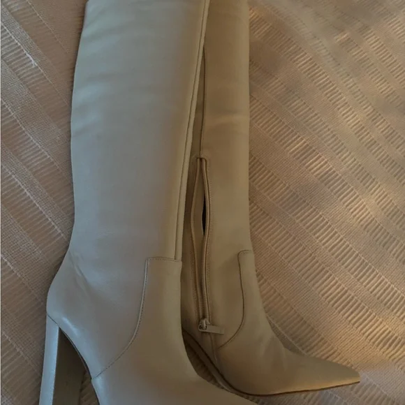 Marc Fisher Cream Heeled Boots - Picture 2 of 4